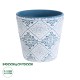 GloboStar® Artificial Garden CASABLANCA 20517 Διακοσμητικό Κεραμικό Κασπώ Γλάστρα - Flower Pot Λευκό με Μπλε Φ14 x Υ13cm GloboStar® Artificial Garden CASABLANCA 20517 Διακοσμητικό Κεραμικό Κασπώ Γλάστρα - Flower Pot Λευκό με Μπλε Φ14 x Υ13cm