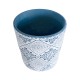 GloboStar® Artificial Garden CASABLANCA 20517 Διακοσμητικό Κεραμικό Κασπώ Γλάστρα - Flower Pot Λευκό με Μπλε Φ14 x Υ13cm GloboStar® Artificial Garden CASABLANCA 20517 Διακοσμητικό Κεραμικό Κασπώ Γλάστρα - Flower Pot Λευκό με Μπλε Φ14 x Υ13cm