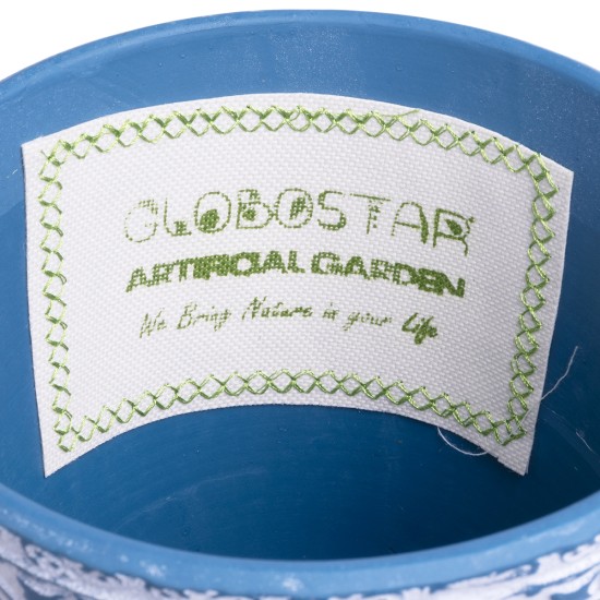 GloboStar® Artificial Garden CASABLANCA 20517 Διακοσμητικό Κεραμικό Κασπώ Γλάστρα - Flower Pot Λευκό με Μπλε Φ14 x Υ13cm GloboStar® Artificial Garden CASABLANCA 20517 Διακοσμητικό Κεραμικό Κασπώ Γλάστρα - Flower Pot Λευκό με Μπλε Φ14 x Υ13cm