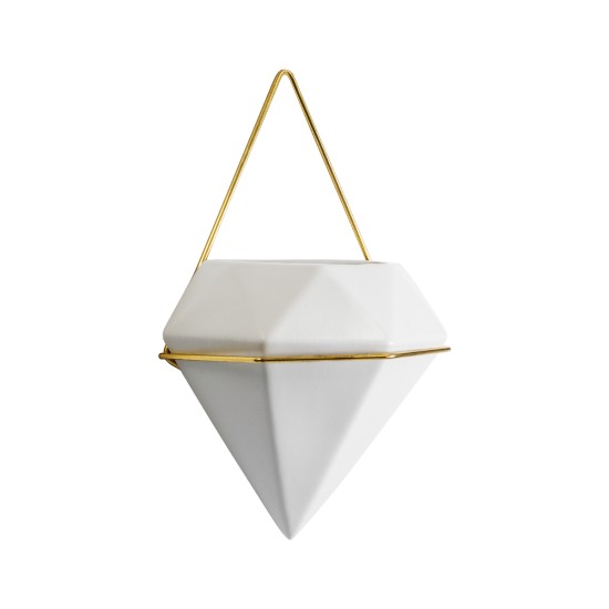 GloboStar® Artificial Garden LOUVRE 20534 Διακοσμητικό Κεραμικό Κασπώ Γλάστρα - Flower Pot Λευκό με Χρυσό Μ20 x Π10.5 x Υ30cm GloboStar® Artificial Garden LOUVRE 20534 Διακοσμητικό Κεραμικό Κασπώ Γλάστρα - Flower Pot Λευκό με Χρυσό Μ20 x Π10.5 x Υ30cm