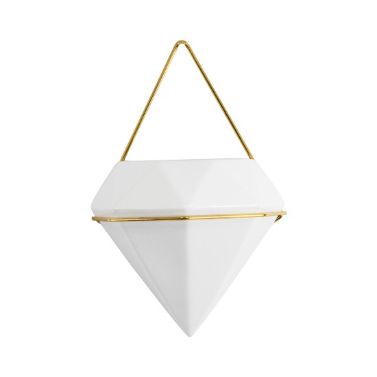GloboStar® Artificial Garden LOUVRE 20534 Διακοσμητικό Κεραμικό Κασπώ Γλάστρα - Flower Pot Λευκό με Χρυσό Μ20 x Π10.5 x Υ30cm GloboStar® Artificial Garden LOUVRE 20534 Διακοσμητικό Κεραμικό Κασπώ Γλάστρα - Flower Pot Λευκό με Χρυσό Μ20 x Π10.5 x Υ30cm