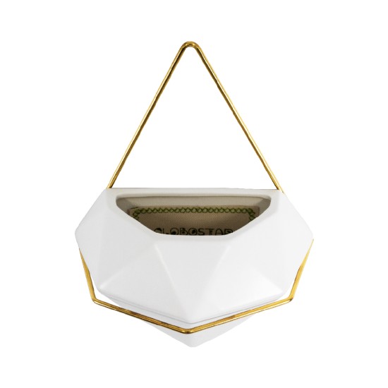GloboStar® Artificial Garden LOUVRE 20534 Διακοσμητικό Κεραμικό Κασπώ Γλάστρα - Flower Pot Λευκό με Χρυσό Μ20 x Π10.5 x Υ30cm GloboStar® Artificial Garden LOUVRE 20534 Διακοσμητικό Κεραμικό Κασπώ Γλάστρα - Flower Pot Λευκό με Χρυσό Μ20 x Π10.5 x Υ30cm