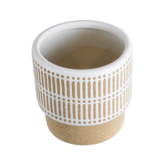 GloboStar® Artificial Garden AMARETTO 20543 Διακοσμητικό Κεραμικό Κασπώ Γλάστρα - Flower Pot Μπεζ με Λευκό Φ11 x Υ11cm GloboStar® Artificial Garden AMARETTO 20543 Διακοσμητικό Κεραμικό Κασπώ Γλάστρα - Flower Pot Μπεζ με Λευκό Φ11 x Υ11cm