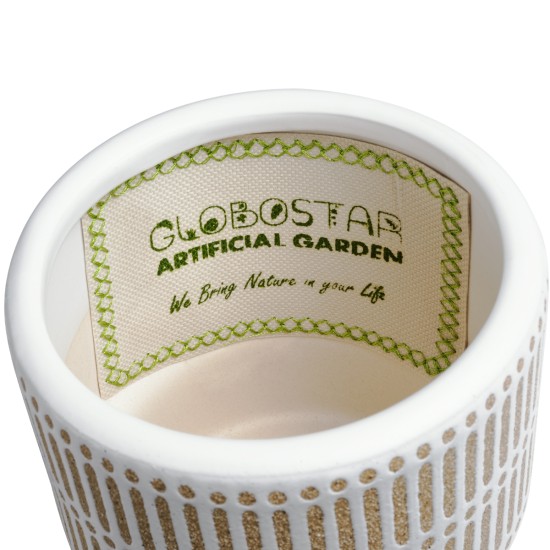GloboStar® Artificial Garden AMARETTO 20543 Διακοσμητικό Κεραμικό Κασπώ Γλάστρα - Flower Pot Μπεζ με Λευκό Φ11 x Υ11cm GloboStar® Artificial Garden AMARETTO 20543 Διακοσμητικό Κεραμικό Κασπώ Γλάστρα - Flower Pot Μπεζ με Λευκό Φ11 x Υ11cm