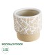 GloboStar® Artificial Garden RAFFAELO 20544 Διακοσμητικό Κεραμικό Κασπώ Γλάστρα - Flower Pot Μπεζ με Λευκό Φ11 x Υ11cm GloboStar® Artificial Garden RAFFAELO 20544 Διακοσμητικό Κεραμικό Κασπώ Γλάστρα - Flower Pot Μπεζ με Λευκό Φ11 x Υ11cm