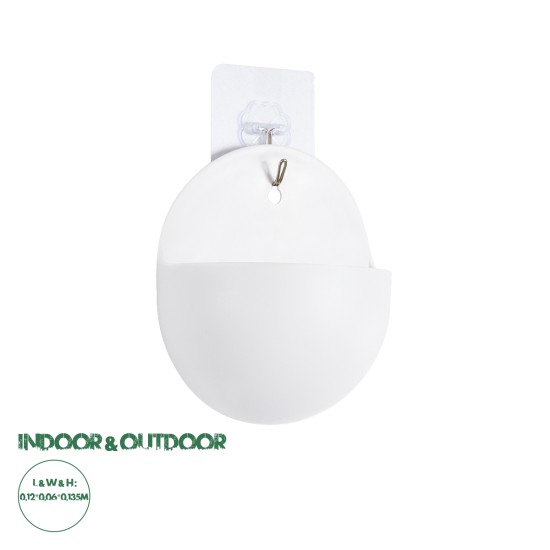 GloboStar® Artificial Garden LYON 20551 Διακοσμητική Πλαστική Γλάστρα -  Λευκό - Μ12 x Π6 x Υ13.5cm