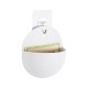 GloboStar® Artificial Garden LYON 20551 Διακοσμητική Πλαστική Γλάστρα -  Λευκό - Μ12 x Π6 x Υ13.5cm