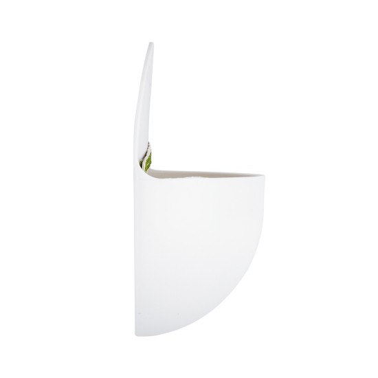 GloboStar® Artificial Garden LYON 20551 Διακοσμητική Πλαστική Γλάστρα -  Λευκό - Μ12 x Π6 x Υ13.5cm
