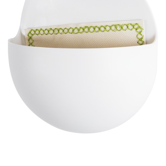 GloboStar® Artificial Garden LYON 20551 Διακοσμητική Πλαστική Γλάστρα -  Λευκό - Μ12 x Π6 x Υ13.5cm