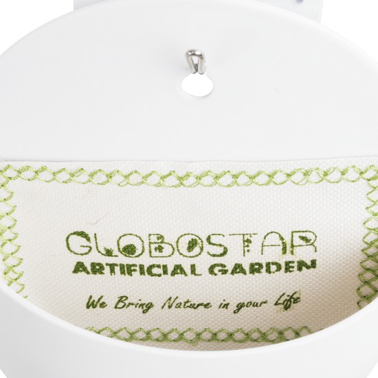 GloboStar® Artificial Garden LYON 20551 Διακοσμητική Πλαστική Γλάστρα -  Λευκό - Μ12 x Π6 x Υ13.5cm