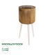 GloboStar® Artificial Garden JAMAICA 20555 Διακοσμητικό Ξύλινο Κασπώ Γλάστρα - Flower Pot Καφέ Φ27 x Υ61cm