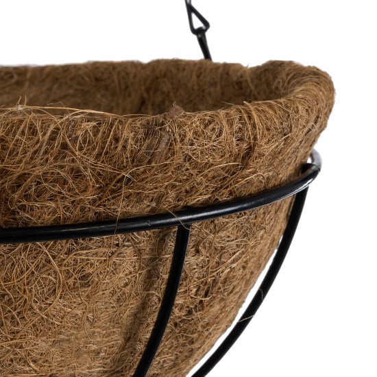 GloboStar® Artificial Garden SALAMINA 20560 Κρεμαστό Διακοσμητικό Κασπώ Γλάστρα - Flower Pot από Φλοιό Καρύδας Καφέ με Μαύρη Μεταλλική Βάση Φ25 x Υ14cm GloboStar® Artificial Garden SALAMINA 20560 Κρεμαστό Διακοσμητικό Κασπώ Γλάστρα - Flower Pot από Φλοιό Καρύδας Καφέ με Μαύρη Μεταλλική Βάση Φ25 x Υ14cm
