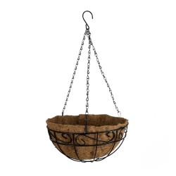 GloboStar® Artificial Garden KARYSTOS 20563 Κρεμαστό Διακοσμητικό Κασπώ Γλάστρα - Flower Pot από Φλοιό Καρύδας Καφέ με Μαύρη Μεταλλική Βάση Φ30 x Υ15cm GloboStar® Artificial Garden KARYSTOS 20563 Κρεμαστό Διακοσμητικό Κασπώ Γλάστρα - Flower Pot από Φλοιό Καρύδας Καφέ με Μαύρη Μεταλλική Βάση Φ30 x Υ15cm