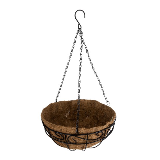 GloboStar® Artificial Garden KARYSTOS 20563 Κρεμαστό Διακοσμητικό Κασπώ Γλάστρα - Flower Pot από Φλοιό Καρύδας Καφέ με Μαύρη Μεταλλική Βάση Φ30 x Υ15cm GloboStar® Artificial Garden KARYSTOS 20563 Κρεμαστό Διακοσμητικό Κασπώ Γλάστρα - Flower Pot από Φλοιό Καρύδας Καφέ με Μαύρη Μεταλλική Βάση Φ30 x Υ15cm