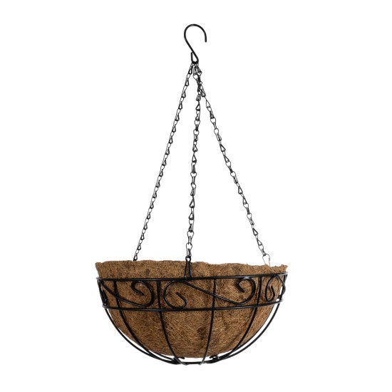 GloboStar® Artificial Garden KARYSTOS 20563 Κρεμαστό Διακοσμητικό Κασπώ Γλάστρα - Flower Pot από Φλοιό Καρύδας Καφέ με Μαύρη Μεταλλική Βάση Φ30 x Υ15cm GloboStar® Artificial Garden KARYSTOS 20563 Κρεμαστό Διακοσμητικό Κασπώ Γλάστρα - Flower Pot από Φλοιό Καρύδας Καφέ με Μαύρη Μεταλλική Βάση Φ30 x Υ15cm