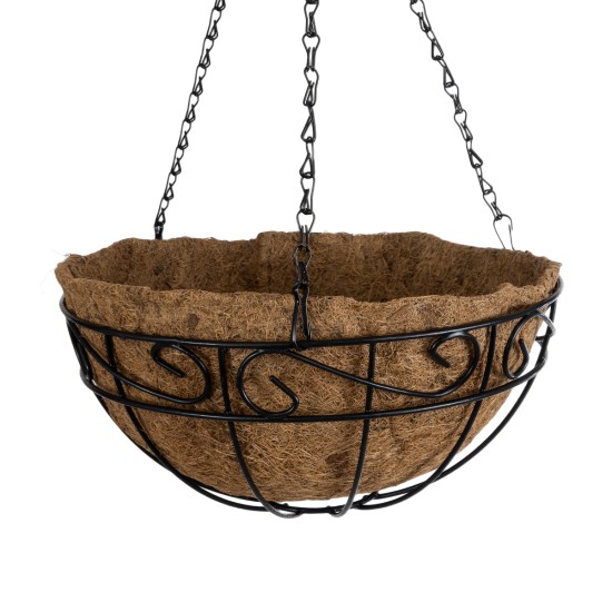 GloboStar® Artificial Garden KARYSTOS 20563 Κρεμαστό Διακοσμητικό Κασπώ Γλάστρα - Flower Pot από Φλοιό Καρύδας Καφέ με Μαύρη Μεταλλική Βάση Φ30 x Υ15cm GloboStar® Artificial Garden KARYSTOS 20563 Κρεμαστό Διακοσμητικό Κασπώ Γλάστρα - Flower Pot από Φλοιό Καρύδας Καφέ με Μαύρη Μεταλλική Βάση Φ30 x Υ15cm