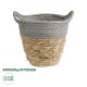 GloboStar® Artificial Garden SYROS 20570 Διακοσμητικό Πλεκτό Κασπώ Γλάστρα - Flower Pot Μπεζ με Γκρι Φ17 x Υ16cm GloboStar® Artificial Garden SYROS 20570 Διακοσμητικό Πλεκτό Κασπώ Γλάστρα - Flower Pot Μπεζ με Γκρι Φ17 x Υ16cm