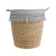 GloboStar® Artificial Garden SYROS 20571 Διακοσμητικό Πλεκτό Κασπώ Γλάστρα - Flower Pot Μπεζ με Γκρι Φ26 x Υ28cm GloboStar® Artificial Garden SYROS 20571 Διακοσμητικό Πλεκτό Κασπώ Γλάστρα - Flower Pot Μπεζ με Γκρι Φ26 x Υ28cm