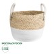 GloboStar® Artificial Garden NEVADA 20577 Διακοσμητικό Πλεκτό Κασπώ Γλάστρα - Flower Pot Μπεζ με Λευκό Φ33 x Υ28cm GloboStar® Artificial Garden NEVADA 20577 Διακοσμητικό Πλεκτό Κασπώ Γλάστρα - Flower Pot Μπεζ με Λευκό Φ33 x Υ28cm