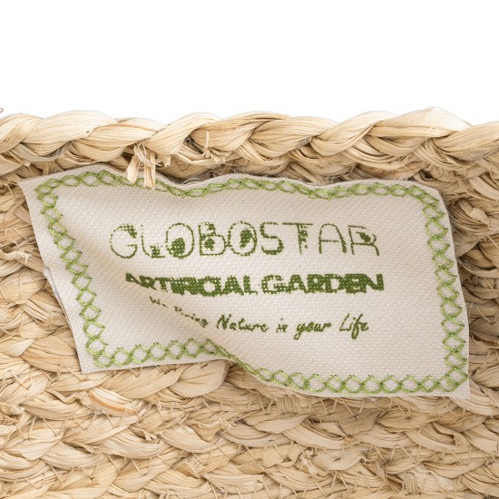 GloboStar® Artificial Garden NEVADA 20577 Διακοσμητικό Πλεκτό Κασπώ Γλάστρα - Flower Pot Μπεζ με Λευκό Φ33 x Υ28cm GloboStar® Artificial Garden NEVADA 20577 Διακοσμητικό Πλεκτό Κασπώ Γλάστρα - Flower Pot Μπεζ με Λευκό Φ33 x Υ28cm