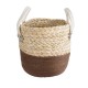 GloboStar® Artificial Garden CAROLINA 20578 Διακοσμητικό Πλεκτό Κασπώ Γλάστρα - Flower Pot Μπεζ με Καφέ και Λευκό Φ23 x Υ23cm GloboStar® Artificial Garden CAROLINA 20578 Διακοσμητικό Πλεκτό Κασπώ Γλάστρα - Flower Pot Μπεζ με Καφέ και Λευκό Φ23 x Υ23cm