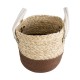 GloboStar® Artificial Garden CAROLINA 20578 Διακοσμητικό Πλεκτό Κασπώ Γλάστρα - Flower Pot Μπεζ με Καφέ και Λευκό Φ23 x Υ23cm GloboStar® Artificial Garden CAROLINA 20578 Διακοσμητικό Πλεκτό Κασπώ Γλάστρα - Flower Pot Μπεζ με Καφέ και Λευκό Φ23 x Υ23cm