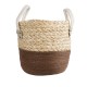 GloboStar® Artificial Garden CAROLINA 20578 Διακοσμητικό Πλεκτό Κασπώ Γλάστρα - Flower Pot Μπεζ με Καφέ και Λευκό Φ23 x Υ23cm GloboStar® Artificial Garden CAROLINA 20578 Διακοσμητικό Πλεκτό Κασπώ Γλάστρα - Flower Pot Μπεζ με Καφέ και Λευκό Φ23 x Υ23cm