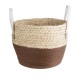 GloboStar® Artificial Garden CAROLINA 20580 Διακοσμητικό Πλεκτό Κασπώ Γλάστρα - Flower Pot Μπεζ με Καφέ και Λευκό Φ33 x Υ28cm GloboStar® Artificial Garden CAROLINA 20580 Διακοσμητικό Πλεκτό Κασπώ Γλάστρα - Flower Pot Μπεζ με Καφέ και Λευκό Φ33 x Υ28cm