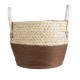 GloboStar® Artificial Garden CAROLINA 20580 Διακοσμητικό Πλεκτό Κασπώ Γλάστρα - Flower Pot Μπεζ με Καφέ και Λευκό Φ33 x Υ28cm GloboStar® Artificial Garden CAROLINA 20580 Διακοσμητικό Πλεκτό Κασπώ Γλάστρα - Flower Pot Μπεζ με Καφέ και Λευκό Φ33 x Υ28cm