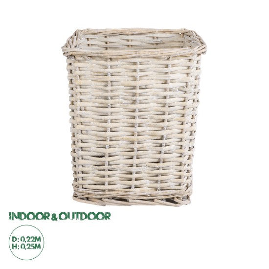 GloboStar® Artificial Garden KYOTO 20590 Διακοσμητικό Πλεκτό Καλάθι - Κασπώ Γλάστρα - Flower Pot Λευκό με Μπεζ Φ22 x Υ25cm GloboStar® Artificial Garden KYOTO 20590 Διακοσμητικό Πλεκτό Καλάθι - Κασπώ Γλάστρα - Flower Pot Λευκό με Μπεζ Φ22 x Υ25cm