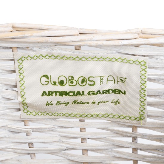 GloboStar® Artificial Garden KYOTO 20590 Διακοσμητικό Πλεκτό Καλάθι - Κασπώ Γλάστρα - Flower Pot Λευκό με Μπεζ Φ22 x Υ25cm GloboStar® Artificial Garden KYOTO 20590 Διακοσμητικό Πλεκτό Καλάθι - Κασπώ Γλάστρα - Flower Pot Λευκό με Μπεζ Φ22 x Υ25cm