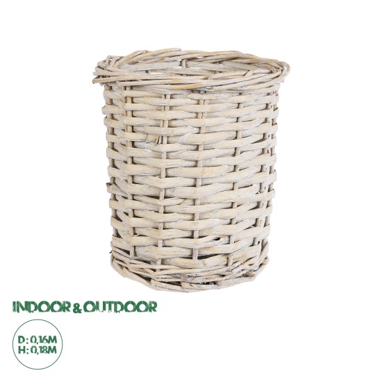 GloboStar® Artificial Garden DOMINGO 20591 Διακοσμητικό Πλεκτό Καλάθι - Κασπώ Γλάστρα - Flower Pot Λευκό με Μπεζ Φ16 x Υ18cm GloboStar® Artificial Garden DOMINGO 20591 Διακοσμητικό Πλεκτό Καλάθι - Κασπώ Γλάστρα - Flower Pot Λευκό με Μπεζ Φ16 x Υ18cm