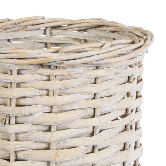 GloboStar® Artificial Garden DOMINGO 20591 Διακοσμητικό Πλεκτό Καλάθι - Κασπώ Γλάστρα - Flower Pot Λευκό με Μπεζ Φ16 x Υ18cm GloboStar® Artificial Garden DOMINGO 20591 Διακοσμητικό Πλεκτό Καλάθι - Κασπώ Γλάστρα - Flower Pot Λευκό με Μπεζ Φ16 x Υ18cm