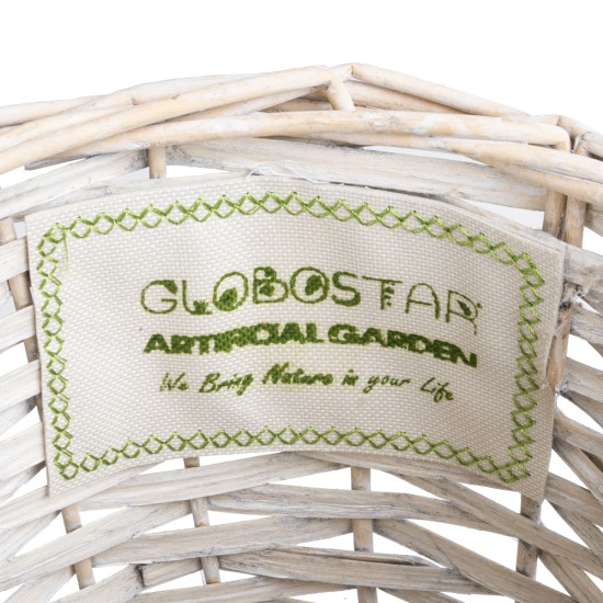 GloboStar® Artificial Garden DOMINGO 20592 Διακοσμητικό Πλεκτό Καλάθι - Κασπώ Γλάστρα - Flower Pot Λευκό με Μπεζ Φ19 x Υ24cm GloboStar® Artificial Garden DOMINGO 20592 Διακοσμητικό Πλεκτό Καλάθι - Κασπώ Γλάστρα - Flower Pot Λευκό με Μπεζ Φ19 x Υ24cm