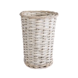 GloboStar® Artificial Garden DOMINGO 20593 Διακοσμητικό Πλεκτό Καλάθι - Κασπώ Γλάστρα - Flower Pot Λευκό με Μπεζ Φ21 x Υ30cm GloboStar® Artificial Garden DOMINGO 20593 Διακοσμητικό Πλεκτό Καλάθι - Κασπώ Γλάστρα - Flower Pot Λευκό με Μπεζ Φ21 x Υ30cm