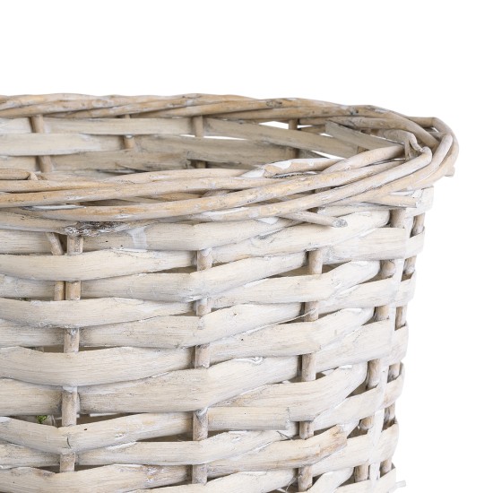 GloboStar® Artificial Garden DOMINGO 20593 Διακοσμητικό Πλεκτό Καλάθι - Κασπώ Γλάστρα - Flower Pot Λευκό με Μπεζ Φ21 x Υ30cm GloboStar® Artificial Garden DOMINGO 20593 Διακοσμητικό Πλεκτό Καλάθι - Κασπώ Γλάστρα - Flower Pot Λευκό με Μπεζ Φ21 x Υ30cm