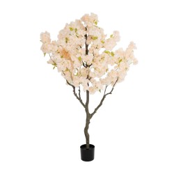 GloboStar® Artificial Garden SALMON CHERRY BLOSSOM TREE 20679 Τεχνητό Διακοσμητικό Δέντρο Απαλό Ροζ Άνθος Κερασιάς Υ160cm