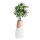 GloboStar® Artificial Garden PANDORA 20707 Επιδαπέδιο Πολυεστερικό Τσιμεντένιο Κασπώ Γλάστρα - Flower Pot Λευκό με Καφέ Μ49 x Π45 x Υ90cm