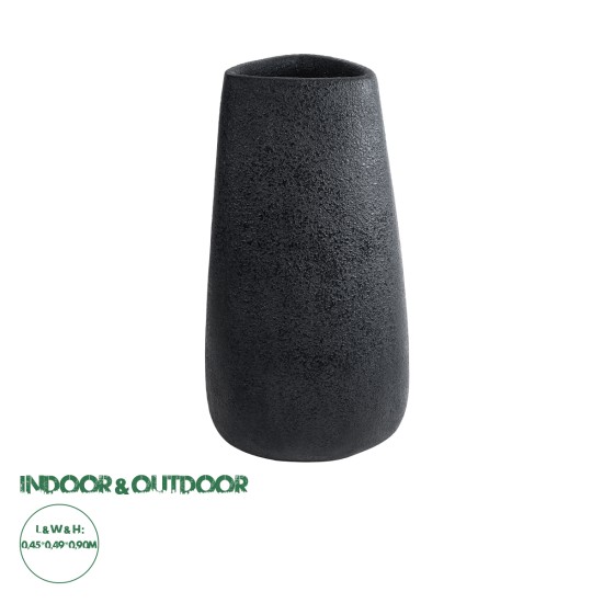 GloboStar® Artificial Garden CHLOE 20709 Επιδαπέδιο Πολυεστερικό Τσιμεντένιο Κασπώ Γλάστρα - Flower Pot Μαύρο Μ45 x Π49 x Υ90cm GloboStar® Artificial Garden CHLOE 20709 Επιδαπέδιο Πολυεστερικό Τσιμεντένιο Κασπώ Γλάστρα - Flower Pot Μαύρο Μ45 x Π49 x Υ90cm