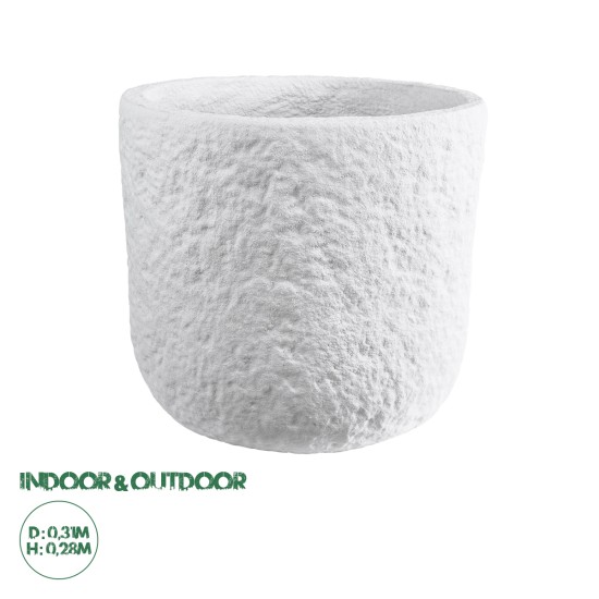 GloboStar® Artificial Garden MALVEN 20710 Επιδαπέδιο Πολυεστερικό Τσιμεντένιο Κασπώ Γλάστρα - Flower Pot Λευκό Φ31 x Υ28cm GloboStar® Artificial Garden MALVEN 20710 Επιδαπέδιο Πολυεστερικό Τσιμεντένιο Κασπώ Γλάστρα - Flower Pot Λευκό Φ31 x Υ28cm