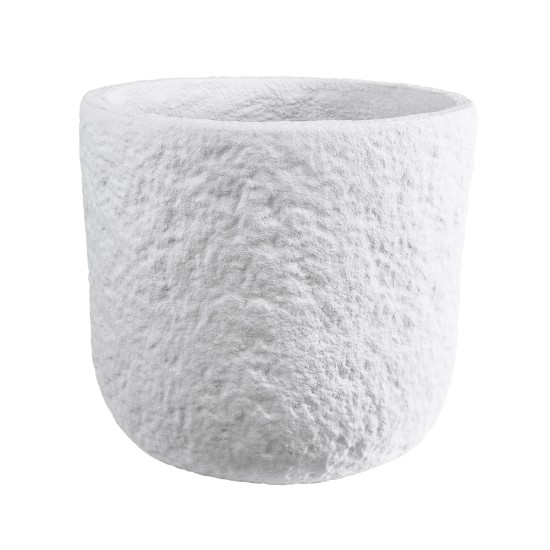 GloboStar® Artificial Garden MALVEN 20710 Επιδαπέδιο Πολυεστερικό Τσιμεντένιο Κασπώ Γλάστρα - Flower Pot Λευκό Φ31 x Υ28cm GloboStar® Artificial Garden MALVEN 20710 Επιδαπέδιο Πολυεστερικό Τσιμεντένιο Κασπώ Γλάστρα - Flower Pot Λευκό Φ31 x Υ28cm