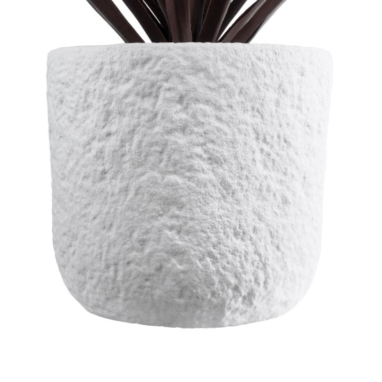 GloboStar® Artificial Garden MALVEN 20710 Επιδαπέδιο Πολυεστερικό Τσιμεντένιο Κασπώ Γλάστρα - Flower Pot Λευκό Φ31 x Υ28cm GloboStar® Artificial Garden MALVEN 20710 Επιδαπέδιο Πολυεστερικό Τσιμεντένιο Κασπώ Γλάστρα - Flower Pot Λευκό Φ31 x Υ28cm