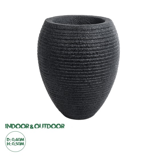 GloboStar® Artificial Garden NASHVILLE 20716 Επιδαπέδιο Πολυεστερικό Τσιμεντένιο Κασπώ Γλάστρα - Flower Pot Μαύρο Φ40 x Υ50cm GloboStar® Artificial Garden NASHVILLE 20716 Επιδαπέδιο Πολυεστερικό Τσιμεντένιο Κασπώ Γλάστρα - Flower Pot Μαύρο Φ40 x Υ50cm