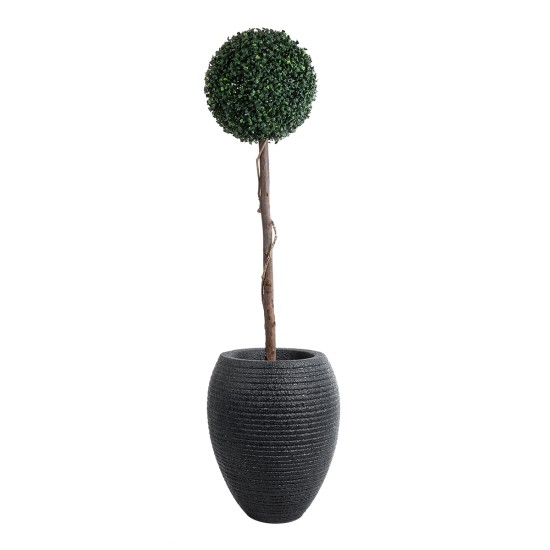 GloboStar® Artificial Garden NASHVILLE 20716 Επιδαπέδιο Πολυεστερικό Τσιμεντένιο Κασπώ Γλάστρα - Flower Pot Μαύρο Φ40 x Υ50cm GloboStar® Artificial Garden NASHVILLE 20716 Επιδαπέδιο Πολυεστερικό Τσιμεντένιο Κασπώ Γλάστρα - Flower Pot Μαύρο Φ40 x Υ50cm