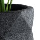 GloboStar® Artificial Garden GENOVA 20724 Επιδαπέδιο Πολυεστερικό Τσιμεντένιο Κασπώ Γλάστρα - Flower Pot Μαύρο Φ40 x Υ90cm