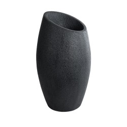 GloboStar® Artificial Garden MESTRE 20731 Επιδαπέδιο Πολυεστερικό Τσιμεντένιο Κασπώ Γλάστρα - Flower Pot Μαύρο Φ50 x Υ90cm GloboStar® Artificial Garden MESTRE 20731 Επιδαπέδιο Πολυεστερικό Τσιμεντένιο Κασπώ Γλάστρα - Flower Pot Μαύρο Φ50 x Υ90cm