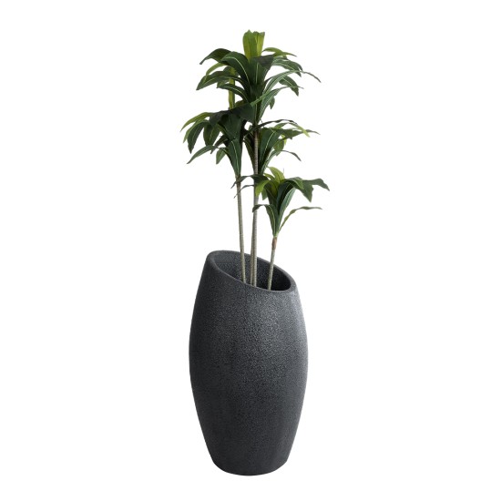 GloboStar® Artificial Garden MESTRE 20731 Επιδαπέδιο Πολυεστερικό Τσιμεντένιο Κασπώ Γλάστρα - Flower Pot Μαύρο Φ50 x Υ90cm GloboStar® Artificial Garden MESTRE 20731 Επιδαπέδιο Πολυεστερικό Τσιμεντένιο Κασπώ Γλάστρα - Flower Pot Μαύρο Φ50 x Υ90cm