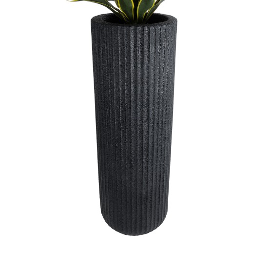 GloboStar® Artificial Garden MATERA 20733 Επιδαπέδιο Πολυεστερικό Τσιμεντένιο Κασπώ Γλάστρα - Flower Pot Μαύρο Φ42 x Υ120cm GloboStar® Artificial Garden MATERA 20733 Επιδαπέδιο Πολυεστερικό Τσιμεντένιο Κασπώ Γλάστρα - Flower Pot Μαύρο Φ42 x Υ120cm