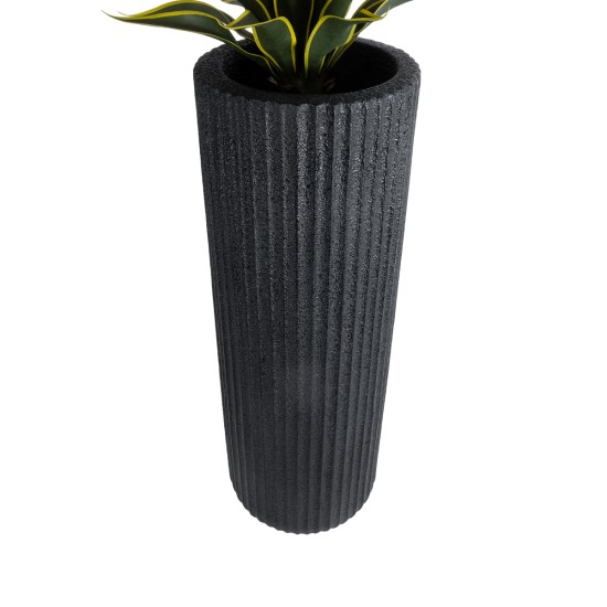 GloboStar® Artificial Garden MATERA 20733 Επιδαπέδιο Πολυεστερικό Τσιμεντένιο Κασπώ Γλάστρα - Flower Pot Μαύρο Φ42 x Υ120cm GloboStar® Artificial Garden MATERA 20733 Επιδαπέδιο Πολυεστερικό Τσιμεντένιο Κασπώ Γλάστρα - Flower Pot Μαύρο Φ42 x Υ120cm