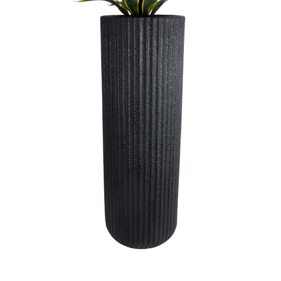 GloboStar® Artificial Garden MATERA 20733 Επιδαπέδιο Πολυεστερικό Τσιμεντένιο Κασπώ Γλάστρα - Flower Pot Μαύρο Φ42 x Υ120cm GloboStar® Artificial Garden MATERA 20733 Επιδαπέδιο Πολυεστερικό Τσιμεντένιο Κασπώ Γλάστρα - Flower Pot Μαύρο Φ42 x Υ120cm